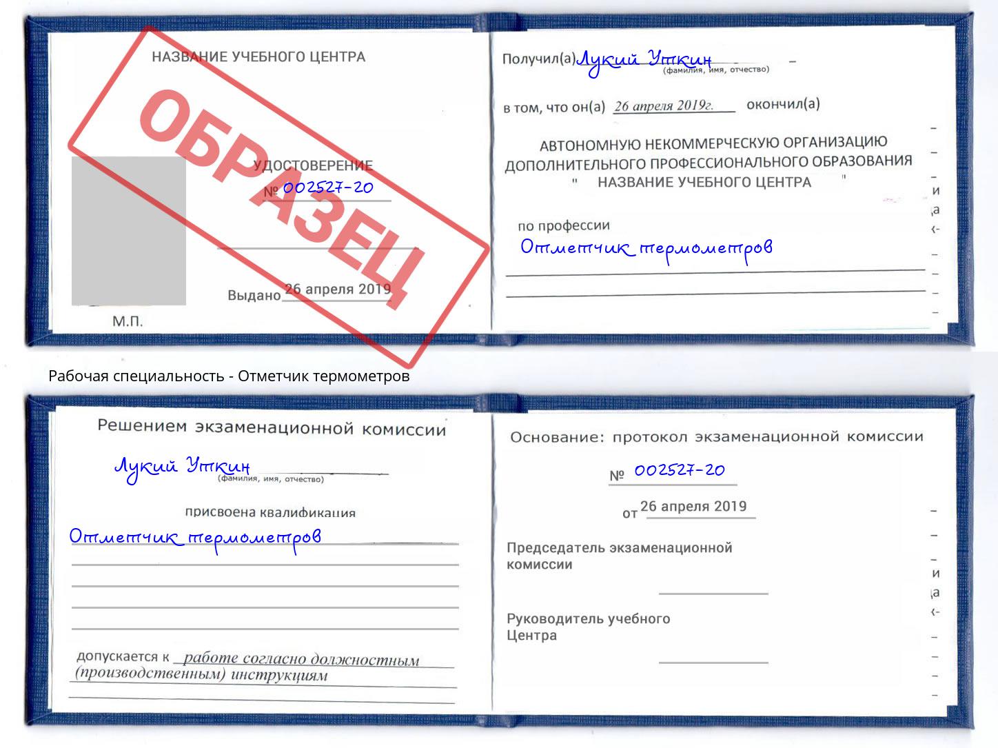 Отметчик термометров Пермь